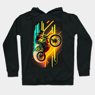 Cyber Future Dirt Bike With Neon Colors Hoodie